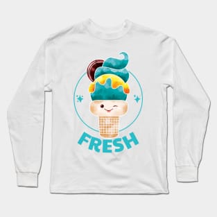 Fresh japanese kawaii ice cream Long Sleeve T-Shirt